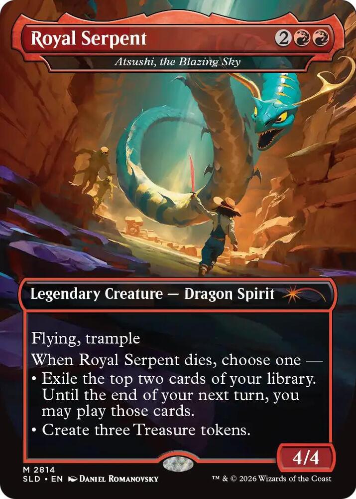 Royal Serpent - Atsushi, the Blazing Sky 2814 card from Secret Lair Drop Series