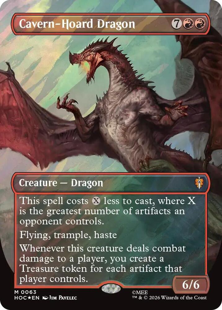 Cavern-Hoard Dragon (Borderless) (Surge Foil) 63 card from The Hobbit: Eternal-Legal