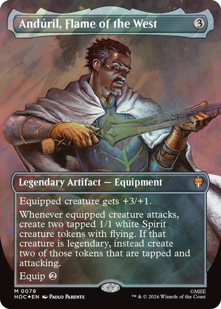 Anduril, Flame of the West (Borderless) (Surge Foil) 79 card from The Hobbit: Eternal-Legal