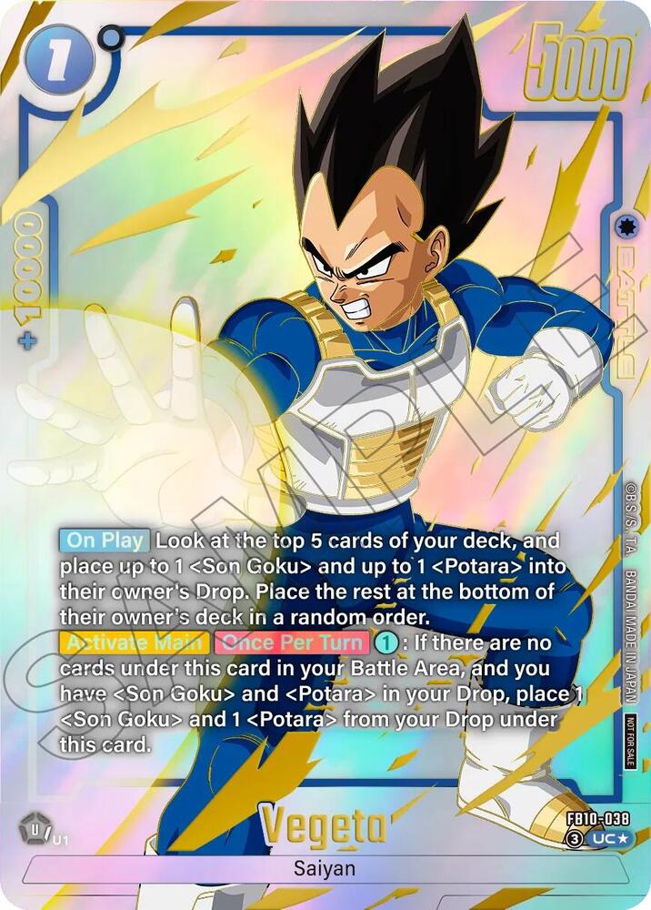 Vegeta (Limited Pack 26-27 WAVE2) FB10-038 card from Tournament and Championship Promos