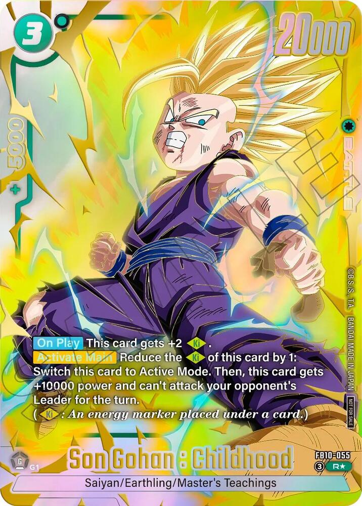 Son Gohan : Childhood (Limited Pack 26-27 WAVE2) FB10-055 card from Tournament and Championship Promos