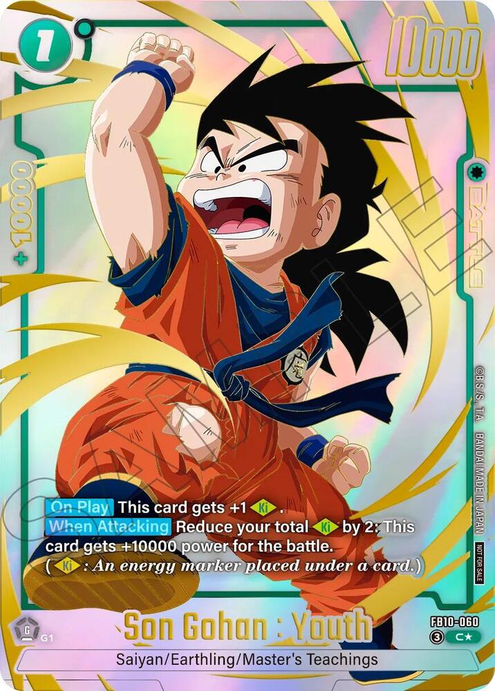 Son Gohan : Youth (Limited Pack 26-27 WAVE2) FB10-060 card from Tournament and Championship Promos