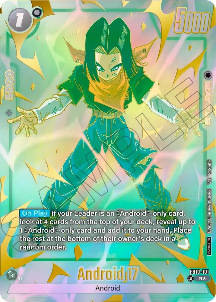 Android 17 (Limited Pack 26-27 WAVE2) FB10-101 card from Tournament and Championship Promos