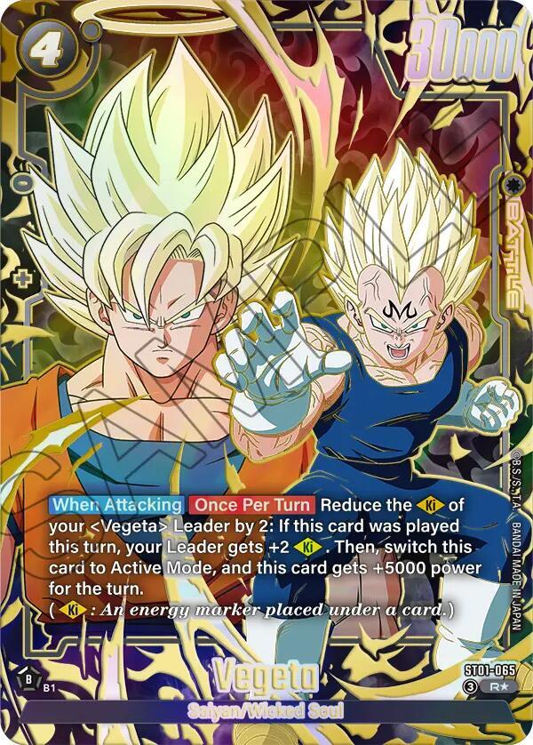 Vegeta (Alternate Art) ST01-065 card from Story Booster 01
