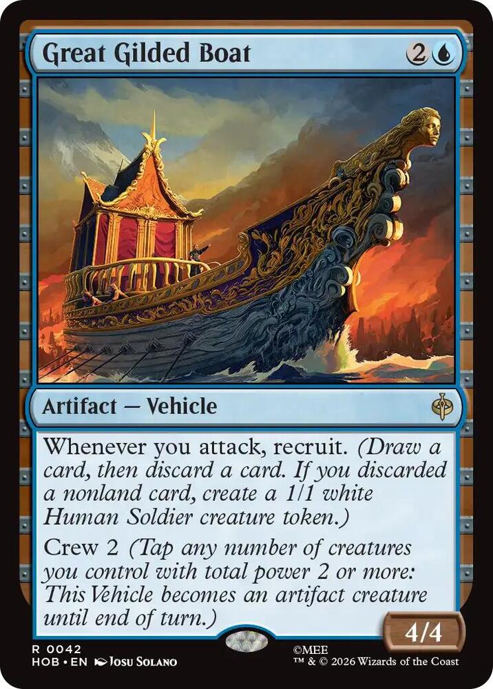 Great Gilded Boat 42 card from The Hobbit