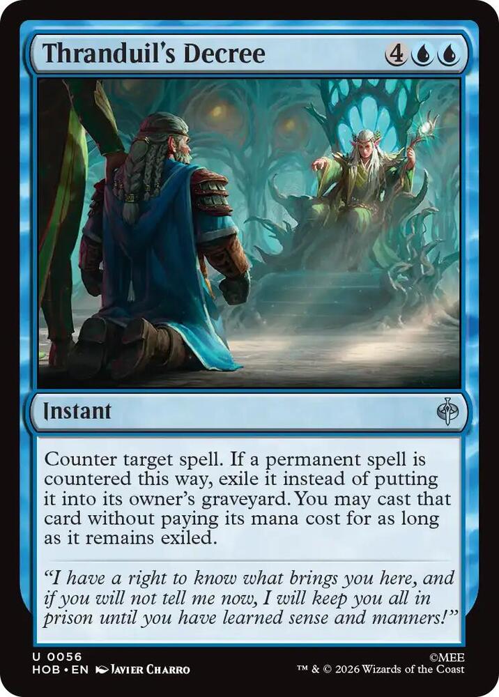 Thranduil's Decree 56 card from The Hobbit