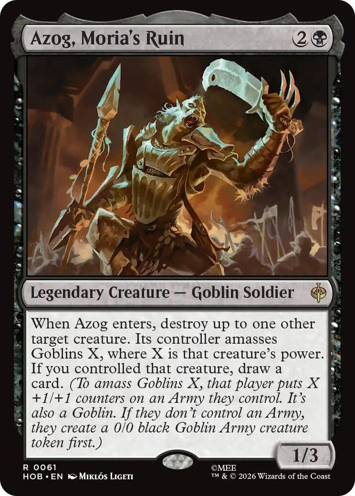 Azog, Moria's Ruin 61 card from The Hobbit