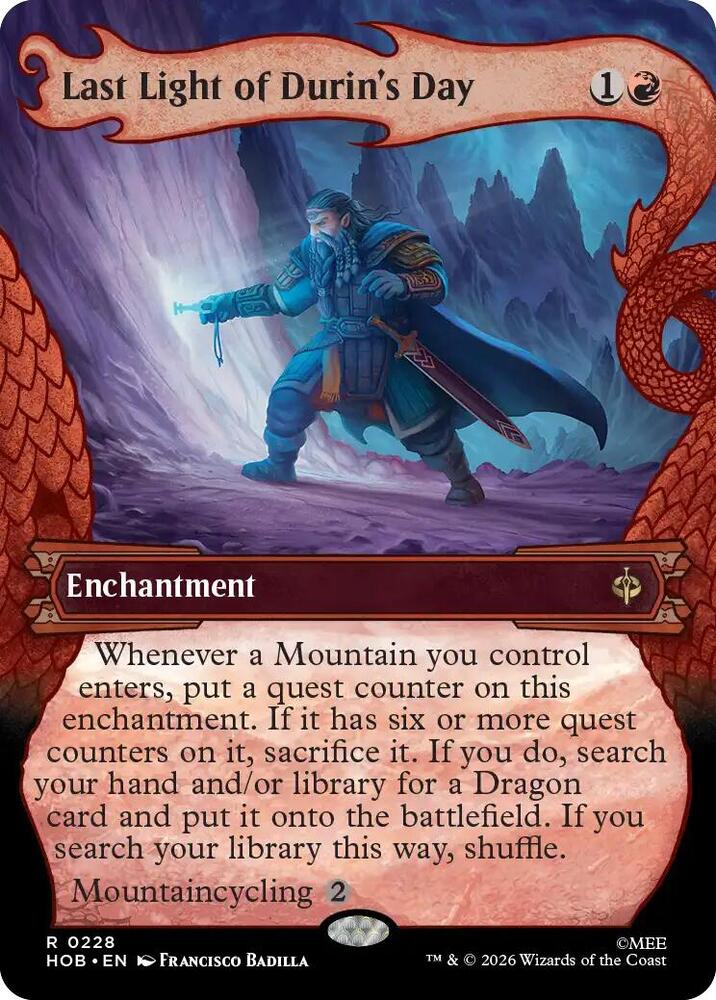 Last Light of Durin's Day (Showcase) 228 card from The Hobbit