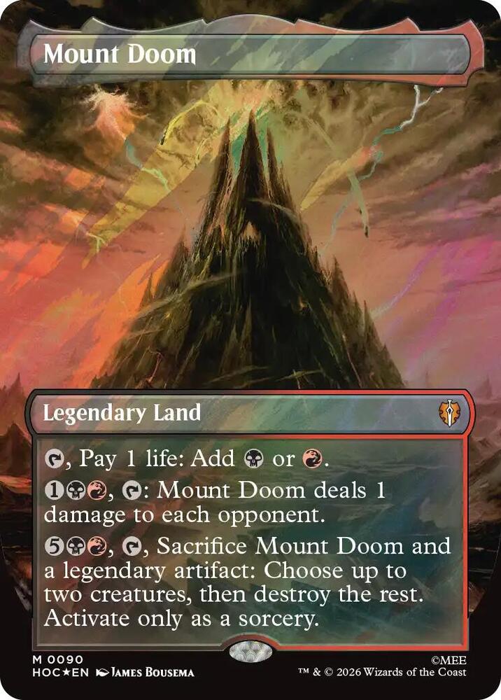 Mount Doom (Borderless) (Surge Foil) 90 card from The Hobbit: Eternal-Legal