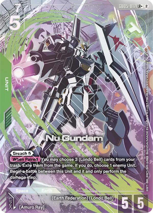 Nu Gundam (LR+) GD05-017 card from Freedom Ascension