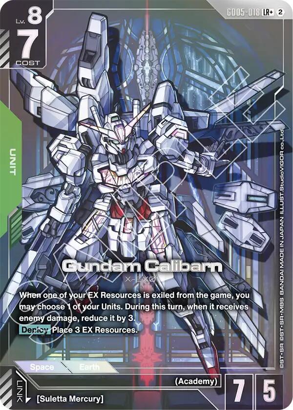Gundam Calibarn (LR+) GD05-018 card from Freedom Ascension