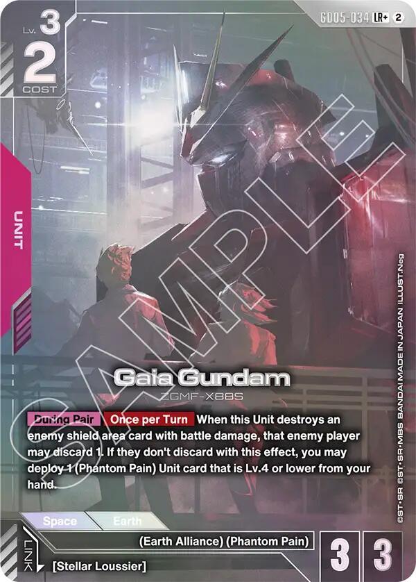Gaia Gundam (LR+) GD05-034 card from Freedom Ascension