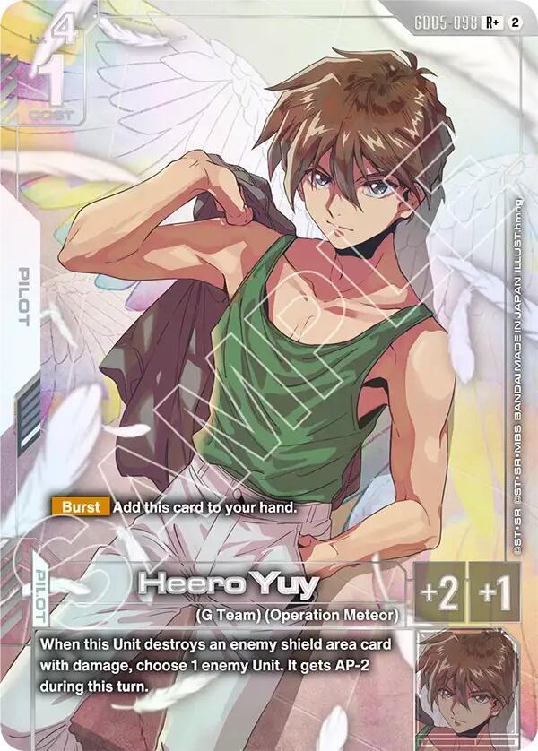 Heero Yuy (R+) GD05-098 card from Freedom Ascension