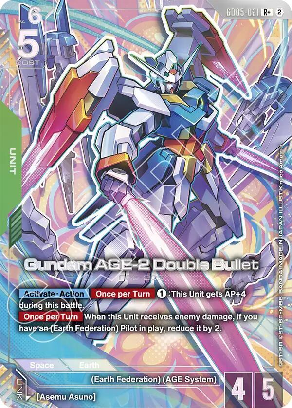 Gundam AGE-2 Double Bullet (R+) GD05-021 card from Freedom Ascension