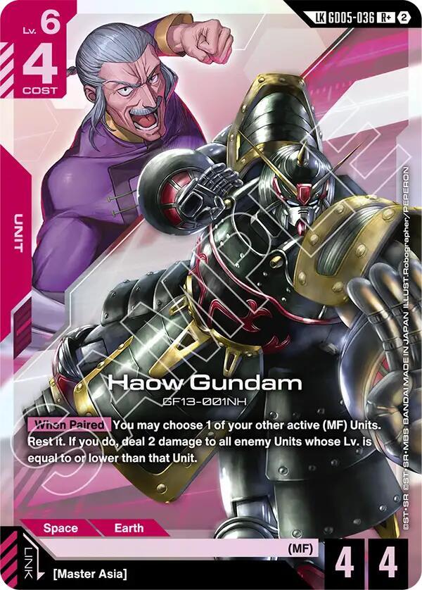 Haow Gundam (R+) (Link Rare) GD05-036 card from Freedom Ascension