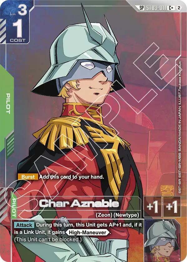 Char Aznable (C+) (SP) ST03-011 card from Freedom Ascension