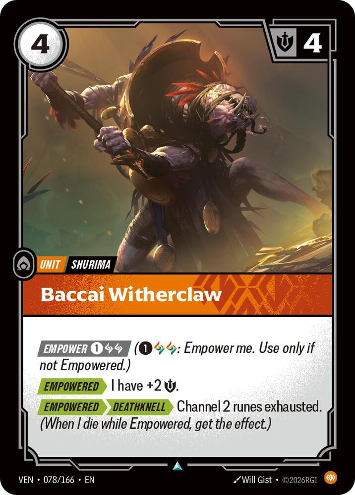 Baccai Witherclaw 078/166 card from Vendetta