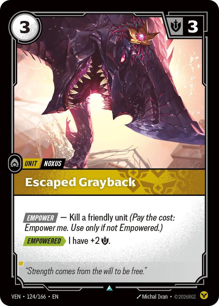 Escaped Grayback 124/166 card from Vendetta