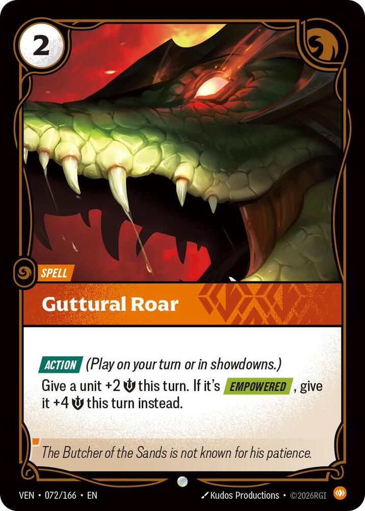 Guttural Roar 072/166 card from Vendetta