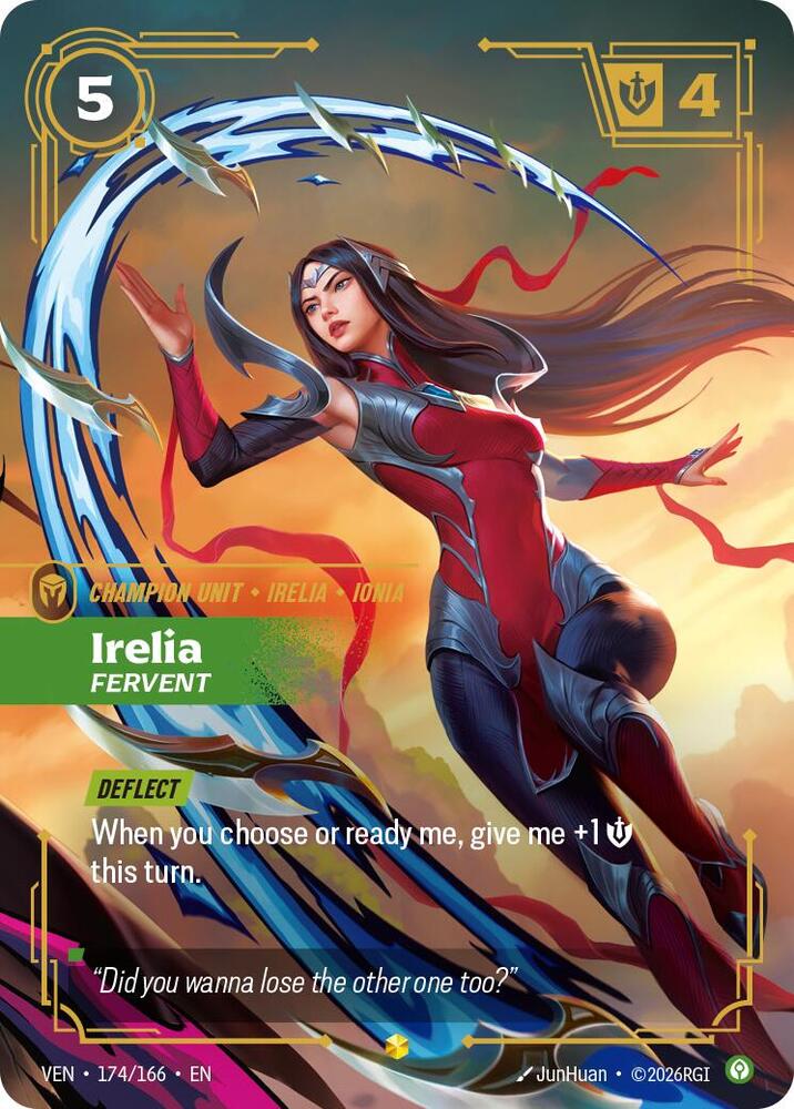 Irelia - Fervent (Overnumbered) 174/166 card from Vendetta