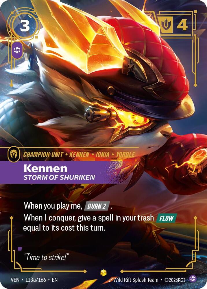 Kennen, Storm of Shuriken (Alternate Art) 113a/166 card from Vendetta