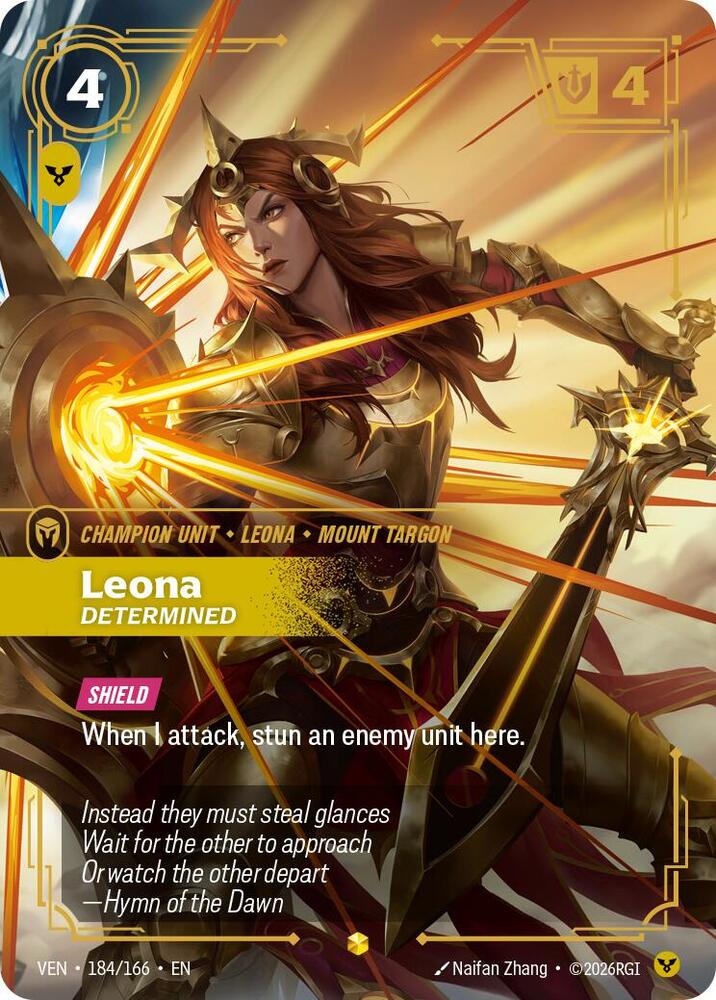 Leona - Determined (Overnumbered) 184/166 card from Vendetta