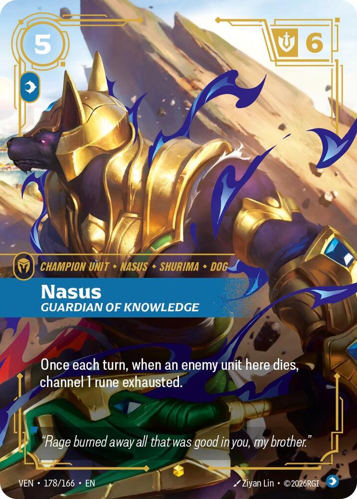 Nasus - Guardian of Knowledge (Overnumbered) 178/166 card from Vendetta