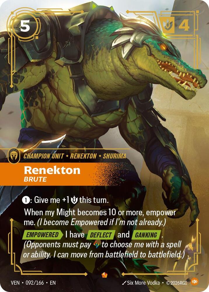 Renekton, Brute 092/166 card from Vendetta