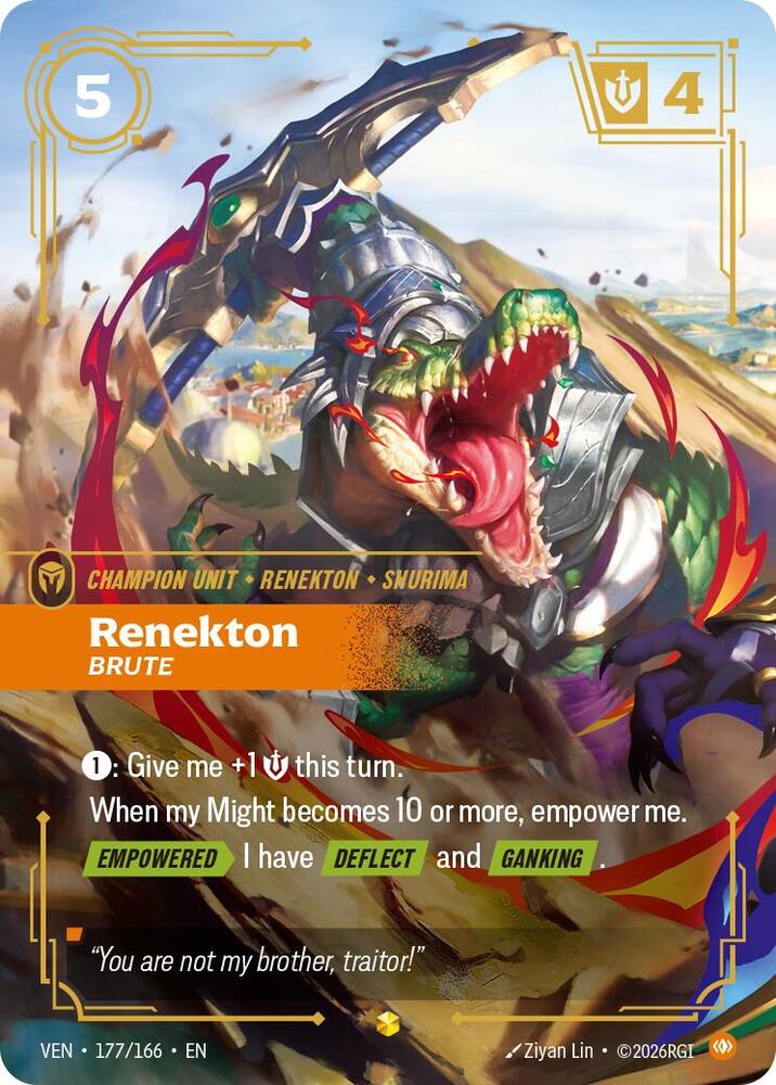 Renekton - Brute (Overnumbered) 177/166 card from Vendetta