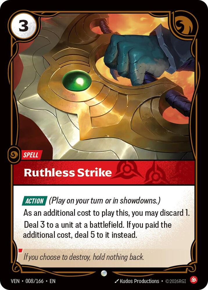 Ruthless Strike 008/166 card from Vendetta