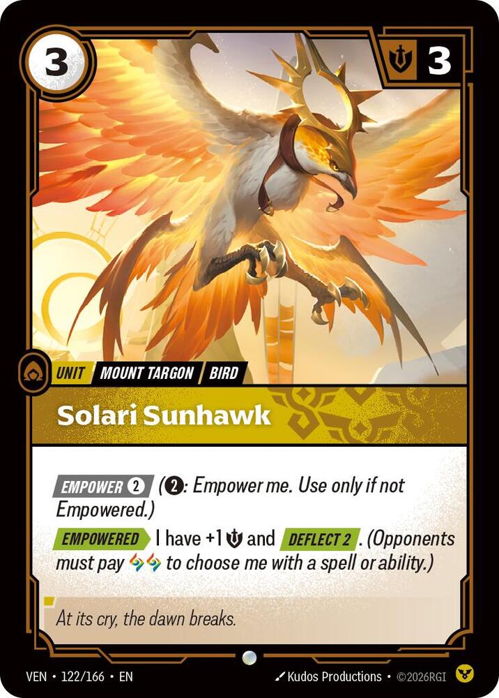 Solari Sunhawk 122/166 card from Vendetta