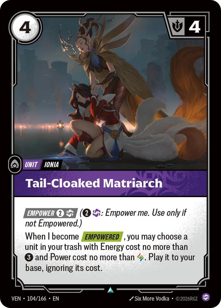 Tail-Cloaked Matriarch 104/166 card from Vendetta