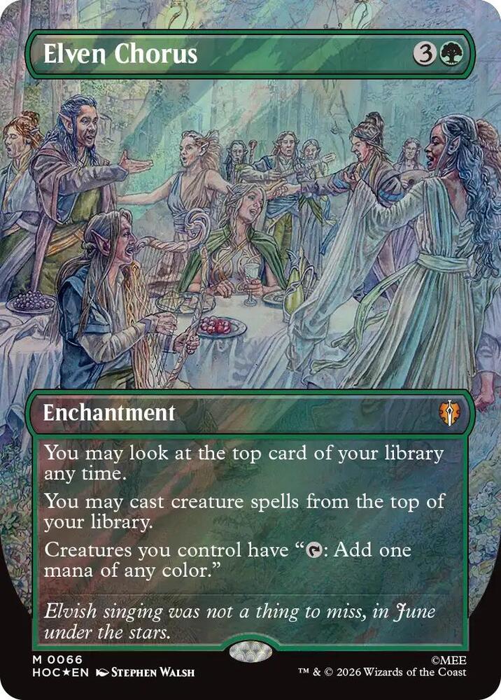 Elven Chorus (Borderless) (Surge Foil) 66 card from The Hobbit: Eternal-Legal