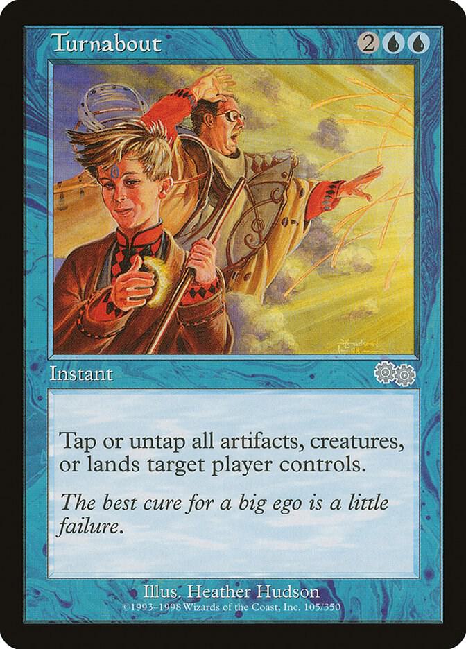 Turnabout 105 card from Urza's Saga