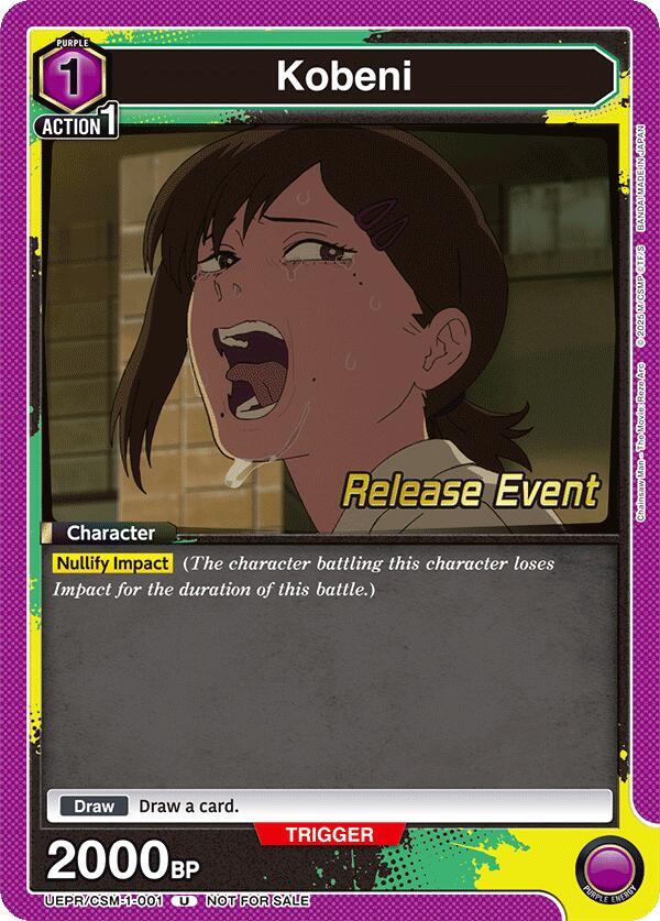 Kobeni UE22BT/CSM-1-001 card from UE22BT: CHAINSAW MAN Release Event