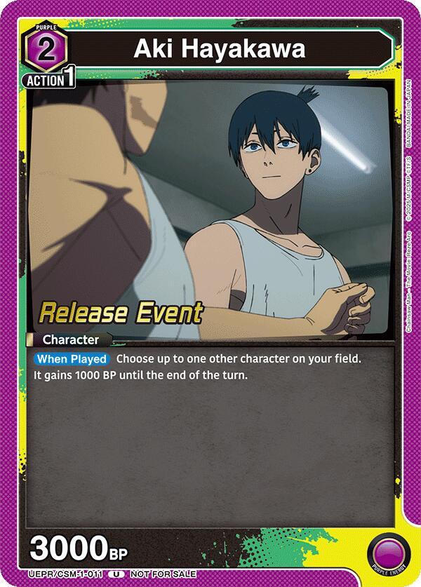 Aki Hayakawa UE22BT/CSM-1-011 card from UE22BT: CHAINSAW MAN Release Event Cards