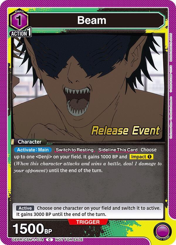 Beam UE22BT/CSM-1-014 card from UE22BT: CHAINSAW MAN Release Event