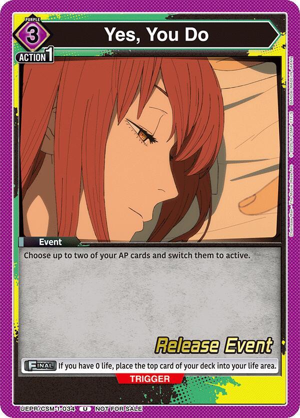 Yes, You Do UE22BT/CSM-1-034 card from UE22BT: CHAINSAW MAN Release Event