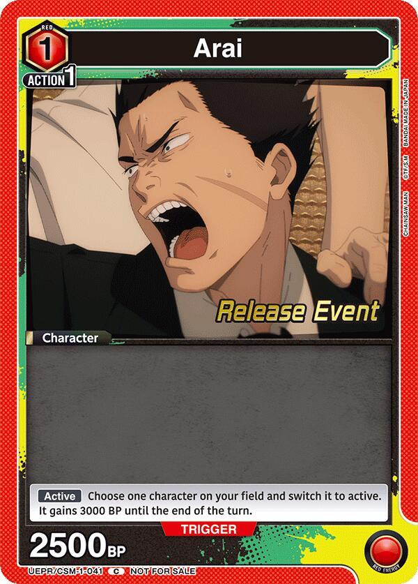 Arai UE22BT/CSM-1-041 card from UE22BT: CHAINSAW MAN Release Event