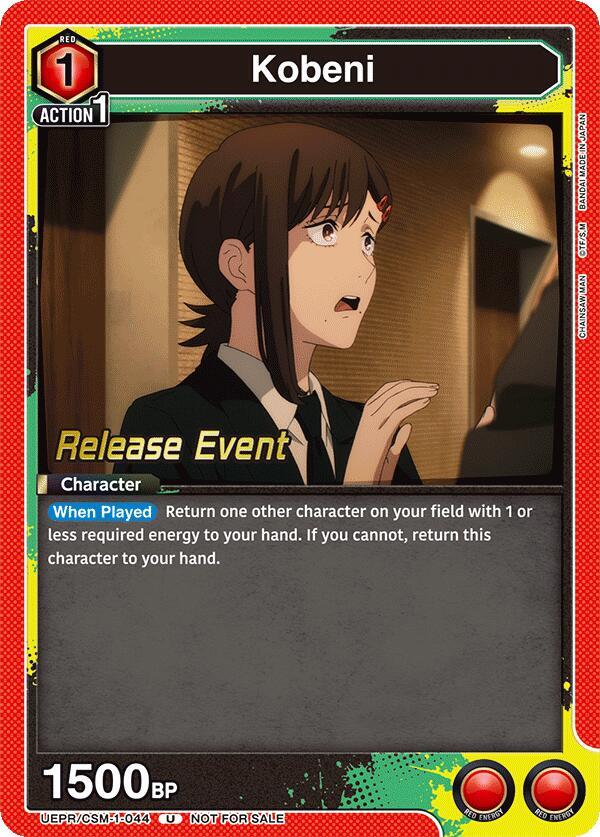 Kobeni UE22BT/CSM-1-044 card from UE22BT: CHAINSAW MAN Release Event
