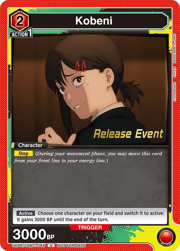 Kobeni UE22BT/CSM-1-045 card from UE22BT: CHAINSAW MAN Release Event