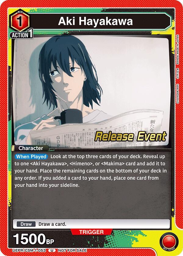 Aki Hayakawa UE22BT/CSM-1-053 card from UE22BT: CHAINSAW MAN Release Event