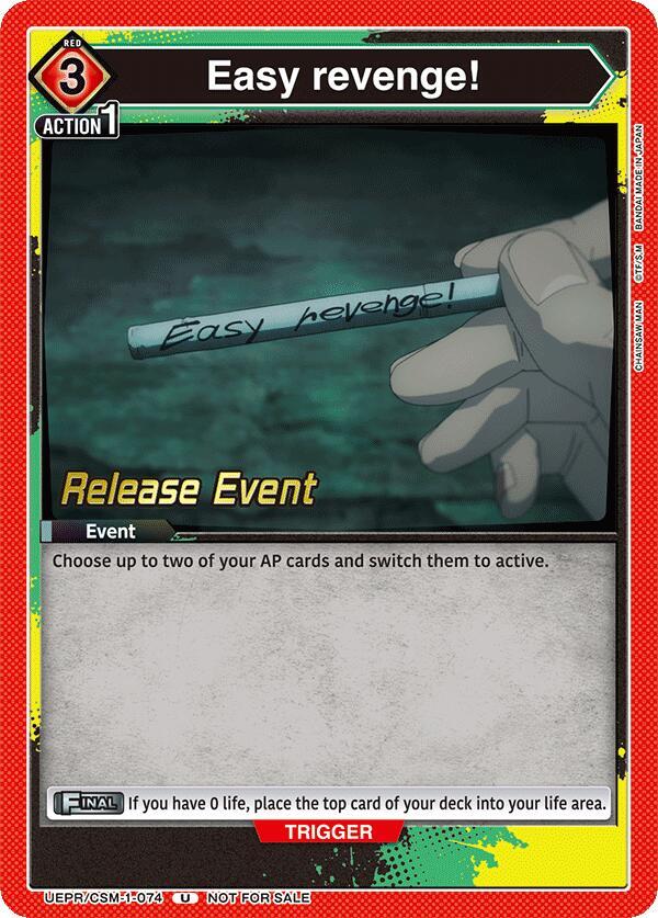 Easy Revenge! UE22BT/CSM-1-074 card from UE22BT: CHAINSAW MAN Release Event