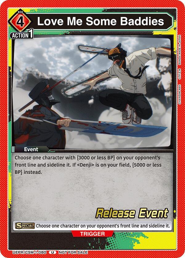 Love Me Some Baddies UE22BT/CSM-1-080 card from UE22BT: CHAINSAW MAN Release Event