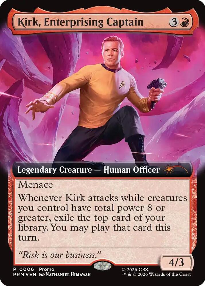 Kirk, Enterprising Captain (Extended Art) 6 card from Media Promos