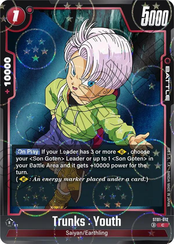 Trunks : Youth (Dragon Ball Pattern) ST01-012 card from Story Booster 01
