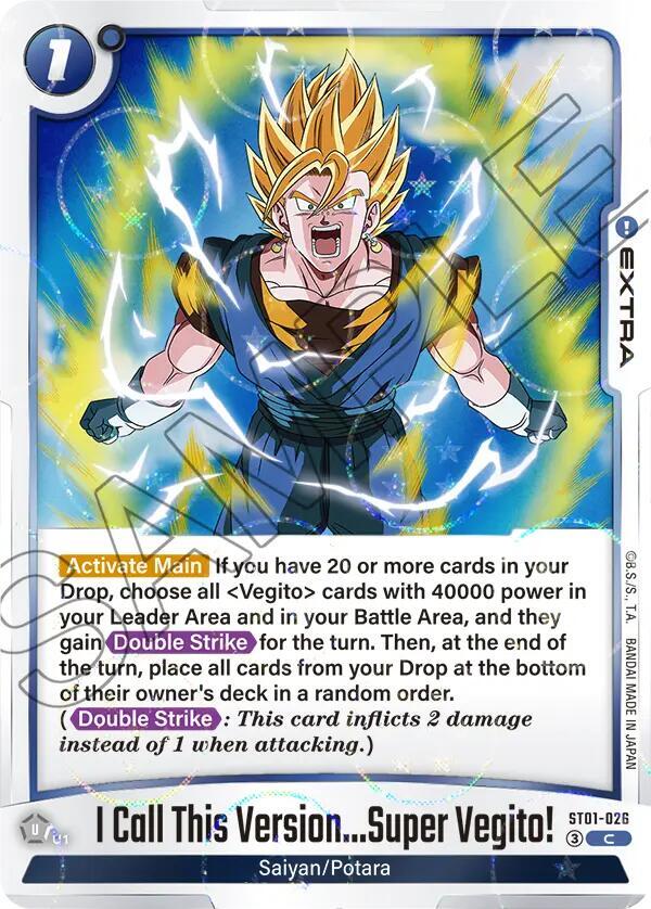 I Call This Version...Super Vegito! (Dragon Ball Pattern) ST01-026 card from Story Booster 01
