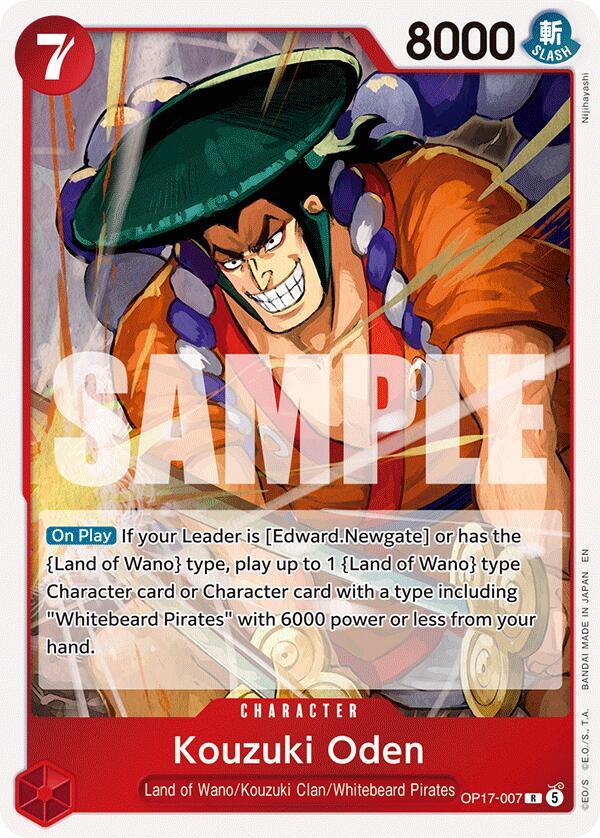 Kouzuki Oden OP17-007 card from The World's Strongest Warriors
