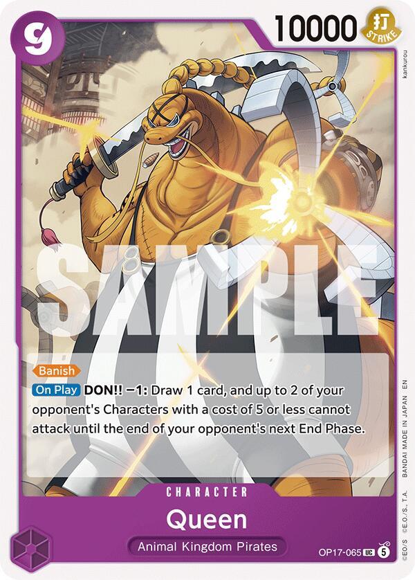 Queen OP17-065 card from The World's Strongest Warriors