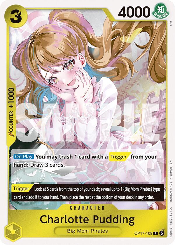 Charlotte Pudding OP17-109 card from The World's Strongest Warriors